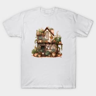 Earthy Oasis - Boho Chic House Plant Watercolor Design T-Shirt